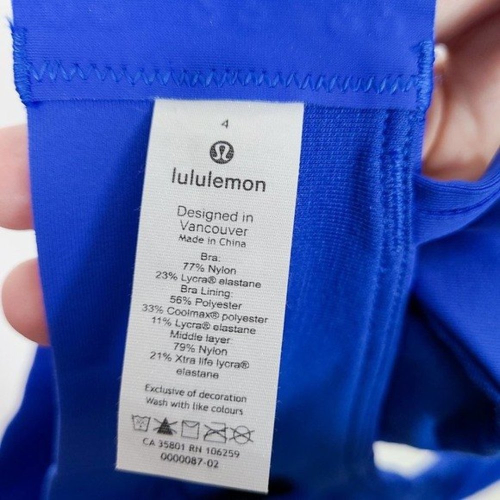 LULULEMON Stash It All Bra NWT Size 4 Wild Bluebell Blue Active Athleisure - Picture 8 of 8
